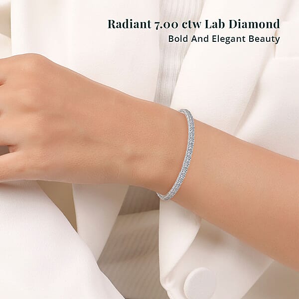Luxuriant Lab Grown Diamond 7.00 Ctw Bracelet In 14K White Gold (7.00 In) 6 Grams
