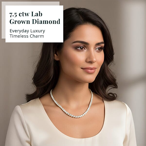 Luxuriant Lab Grown Diamond 7.50 Ctw Infinite Glow Necklace In 14K Yellow Gold 18 Inches 11.85 Grams