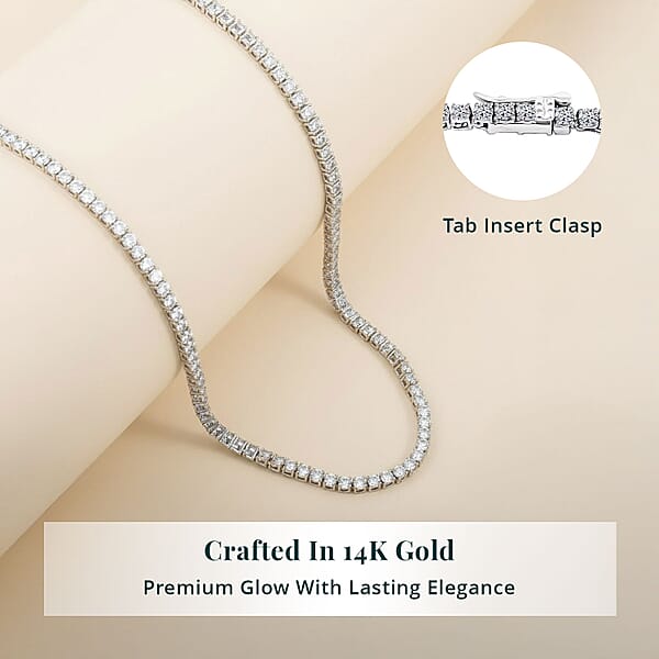 Luxuriant Lab Grown Diamond 7.50 Ctw Infinite Glow Necklace In 14K White Gold 18 Inches 11.65 Grams