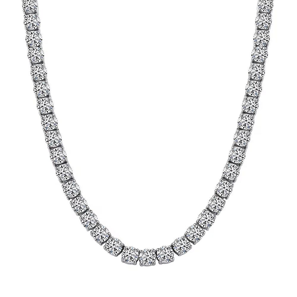 Luxuriant Lab Grown Diamond 7.50 ctw Infinite Glow Necklace in 14K White Gold 18 Inches 11.65 Grams