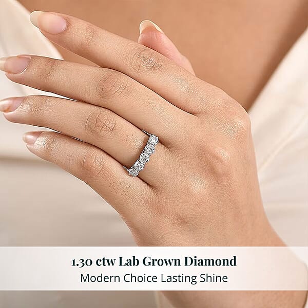 Luxuriant Lab Grown Diamond Band Ring In 950 Palladium 1.30 Ctw