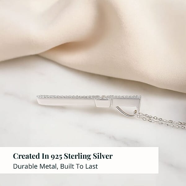 Luxuriant Lab Grown Diamond Cross Pendant Necklace In Rhodium Over Sterling Silver 1.00 Ctw (20 Inches)