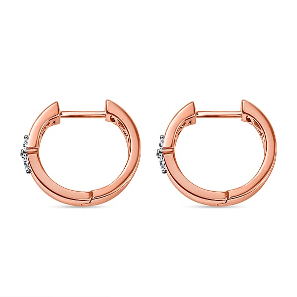 Luxuriant Lab Grown Diamond E-F VS 0.20 Ctw Hoop Earrings In 18K Vermeil Rose Gold Over Sterling Silver