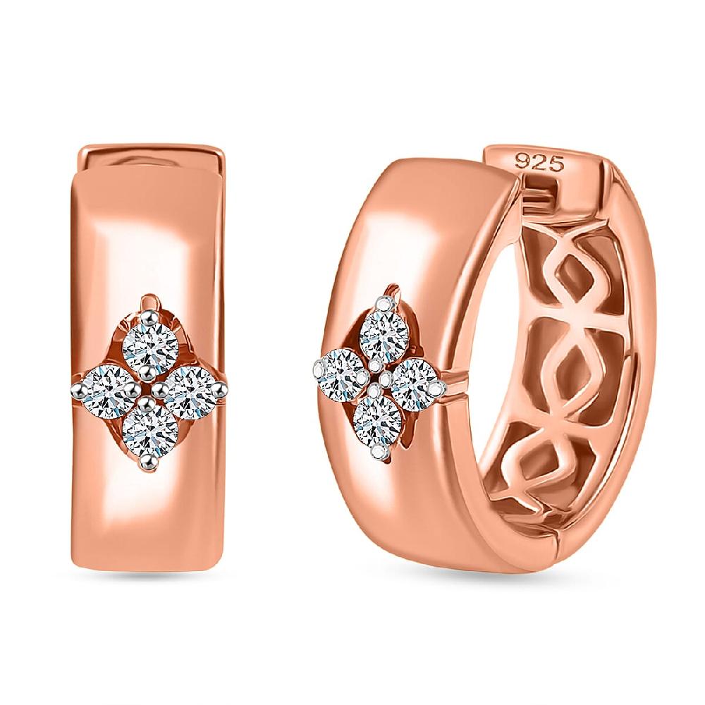 Luxuriant Lab Grown Diamond E-F VS 0.20 ctw Hoop Earrings in 18K Vermeil Rose Gold Over Sterling Silver