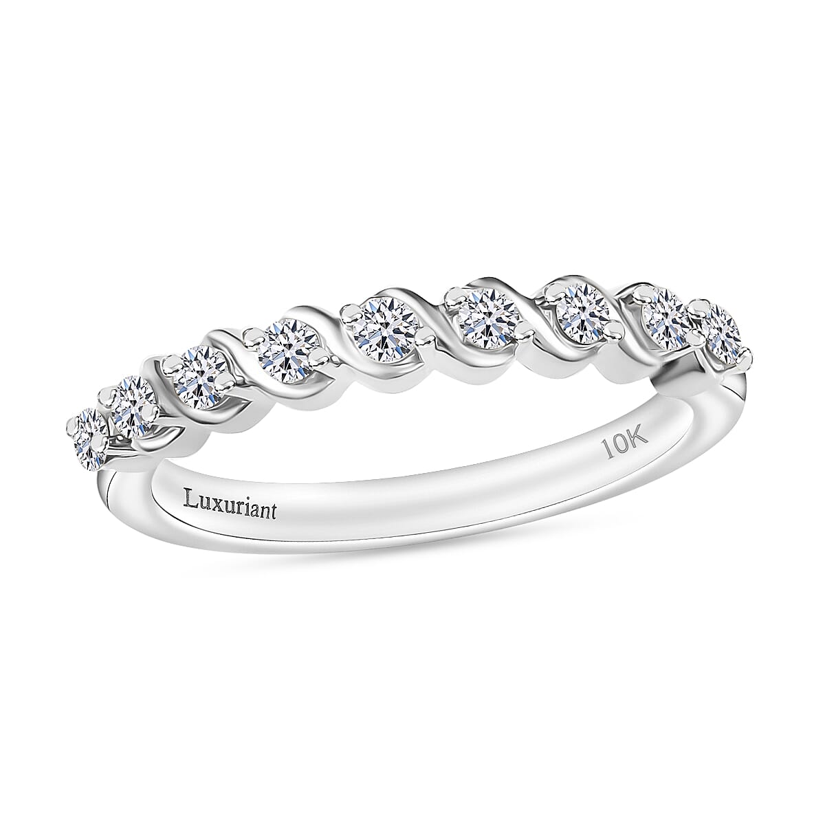 Luxuriant Lab Grown Diamond E-F VS 0.25 ctw Band Ring in 10K White Gold (Del. in 10-12 Days)