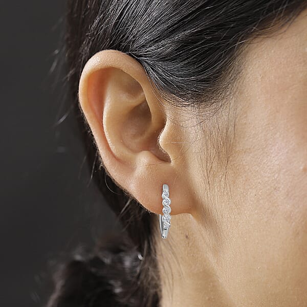 Luxuriant Lab Grown Diamond E-F VS 0.30 Ctw Hoop Earrings In 10K White Gold (Del. In 10-12 Days)