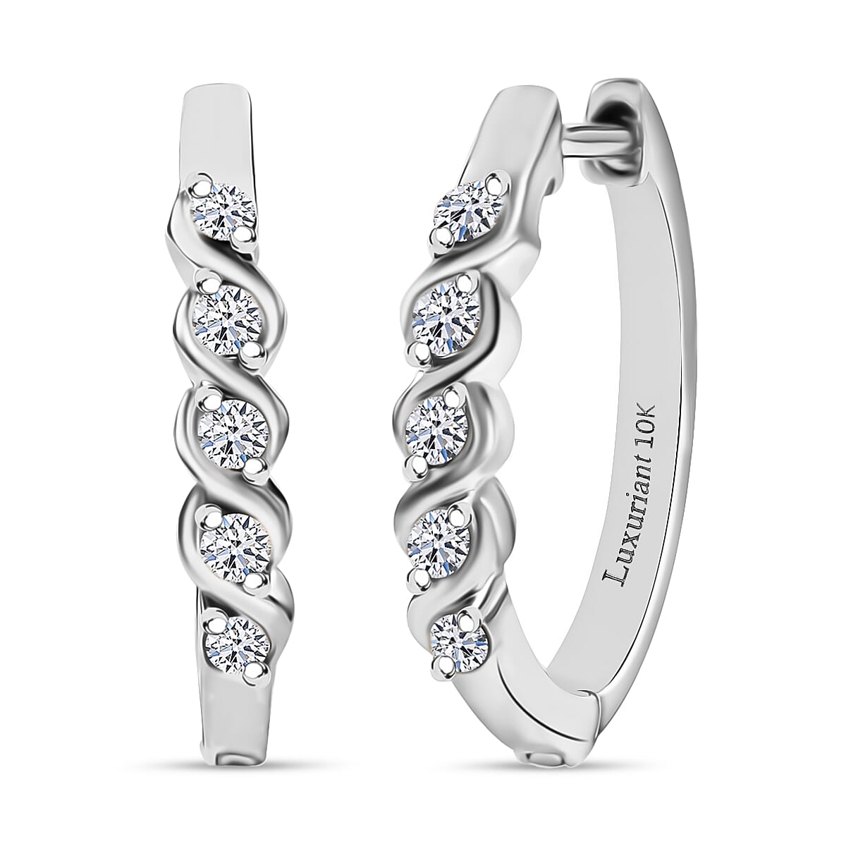 Luxuriant Lab Grown Diamond E-F VS 0.30 ctw Hoop Earrings in 10K White Gold (Del. in 10-12 Days)
