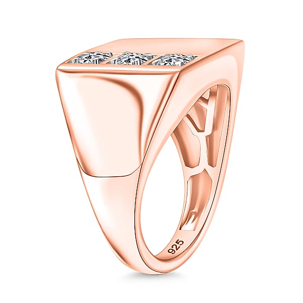 Luxuriant Lab Grown Diamond E-F VS 0.30 Ctw Men's Ring In 18K Vermeil Rose Gold Over Sterling Silver (Del. In 10-12 Days)
