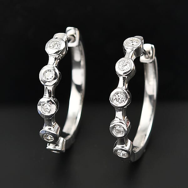 Luxuriant Lab Grown Diamond E-F VS 0.32 Ctw Hoop Earrings In 10K White Gold (Del. In 10-12 Days)