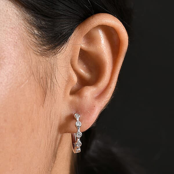 Luxuriant Lab Grown Diamond E-F VS 0.32 Ctw Hoop Earrings In 10K White Gold (Del. In 10-12 Days)