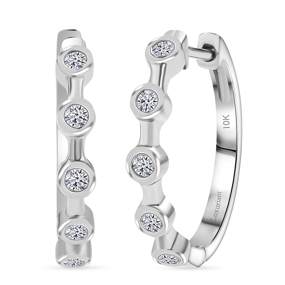 Luxuriant Lab Grown Diamond E-F VS 0.32 ctw Hoop Earrings in 10K White Gold (Del. in 10-12 Days)