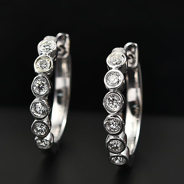 Luxuriant Lab Grown Diamond E-F VS 0.50 Ctw Hoop Earrings In 10K White Gold (Del. In 10-12 Days)
