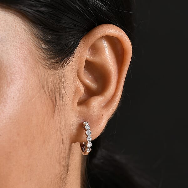 Luxuriant Lab Grown Diamond E-F VS 0.50 Ctw Hoop Earrings In 10K White Gold (Del. In 10-12 Days)