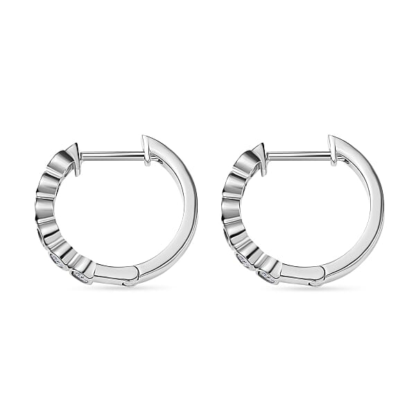 Luxuriant Lab Grown Diamond E-F VS 0.50 Ctw Hoop Earrings In 10K White Gold (Del. In 10-12 Days)