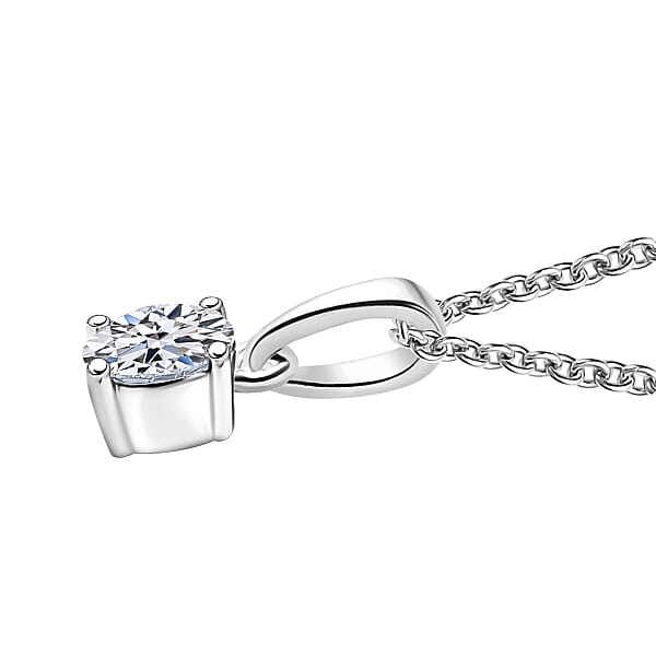 Luxuriant Lab Grown Diamond E-F VS 0.50 Ctw Solitaire Pendant Necklace In 10K White Gold 20 Inches