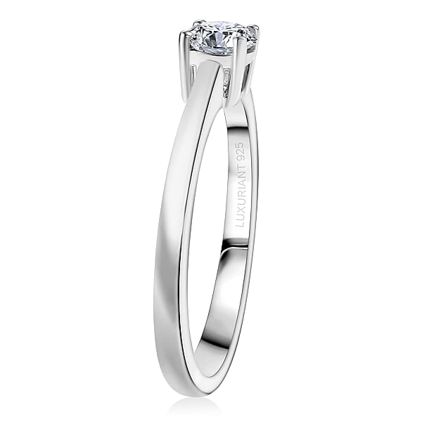 Luxuriant Lab Grown Diamond E-F VS 0.50 Ctw Solitaire Ring In Platinum Over Sterling Silver