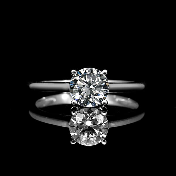Luxuriant Lab Grown Diamond E-F VS 0.50 Ctw Solitaire Ring In Rhodium Over Sterling Silver
