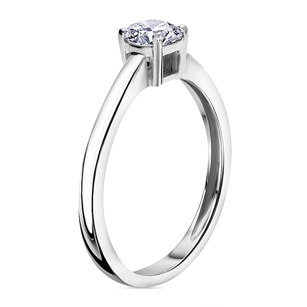Luxuriant Lab Grown Diamond E-F VS 0.50 Ctw Solitaire Ring In Rhodium Over Sterling Silver