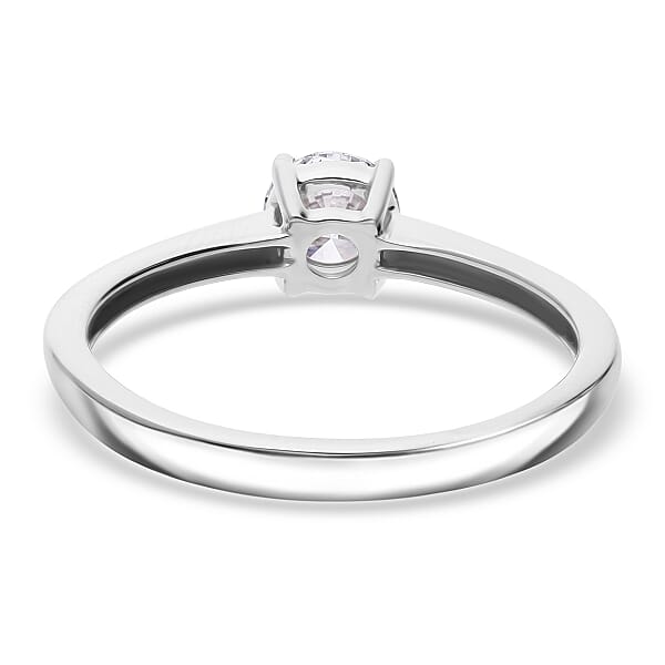 Luxuriant Lab Grown Diamond E-F VS 0.50 Ctw Solitaire Ring In Rhodium Over Sterling Silver