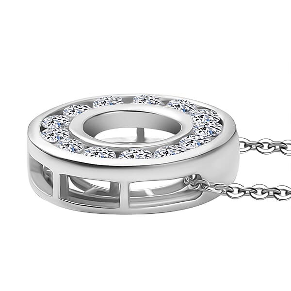 Luxuriant Lab Grown Diamond E-F VS 1.00 Ctw Pendant Necklace 20 Inches In Rhodium Over Sterling Silver (Del. In 10-12 Days)