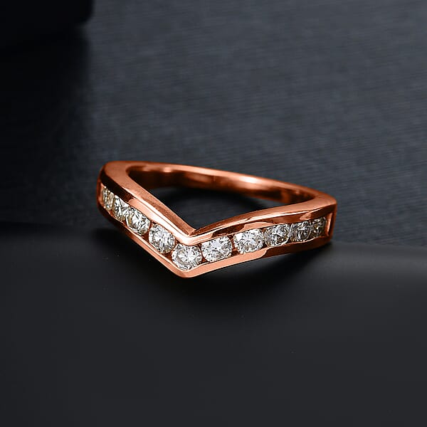 Luxuriant Lab Grown Diamond E-F VS 1.00 Ctw Ring In 18K Vermeil Rose Gold Over Sterling Silver (Del. In 10-12 Days)
