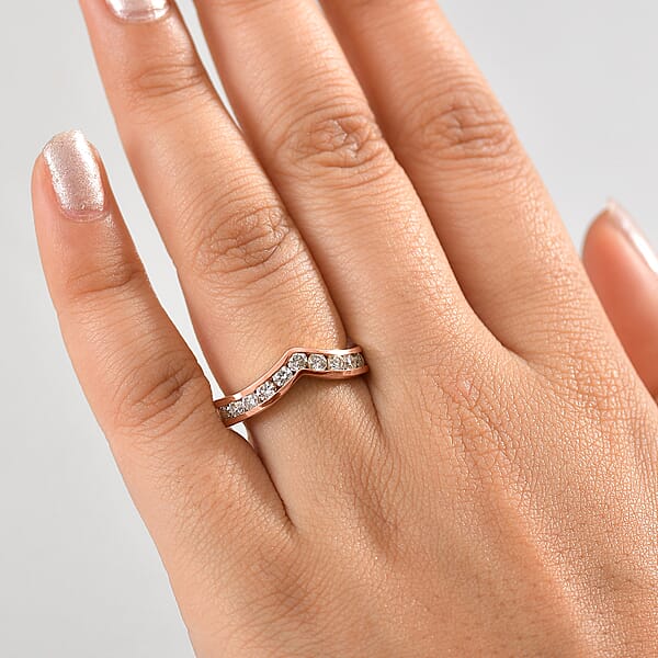 Luxuriant Lab Grown Diamond E-F VS 1.00 Ctw Ring In 18K Vermeil Rose Gold Over Sterling Silver (Del. In 10-12 Days)
