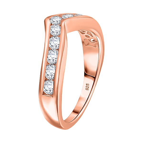Luxuriant Lab Grown Diamond E-F VS 1.00 Ctw Ring In 18K Vermeil Rose Gold Over Sterling Silver (Del. In 10-12 Days)