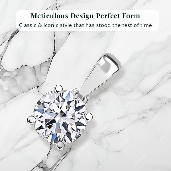 Luxuriant Lab Grown Diamond E-F VS 1.00 Ctw Solitaire Pendant Without Chain In 10K White Gold (Del. In 10-12 Days)