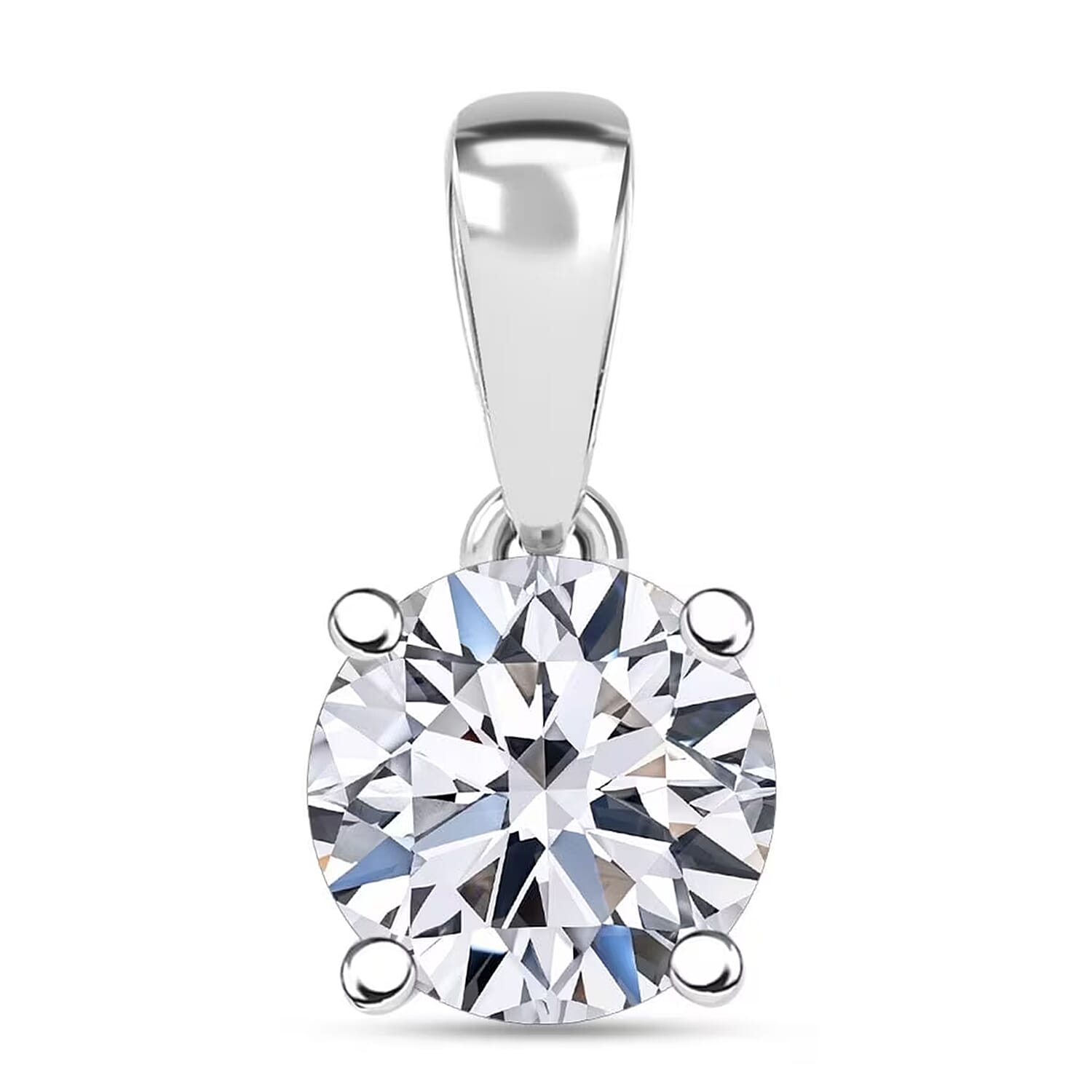 Luxuriant Lab Grown Diamond E-F VS 1.00 ctw Solitaire Pendant without Chain in 10K White Gold (Del. in 10-12 Days)