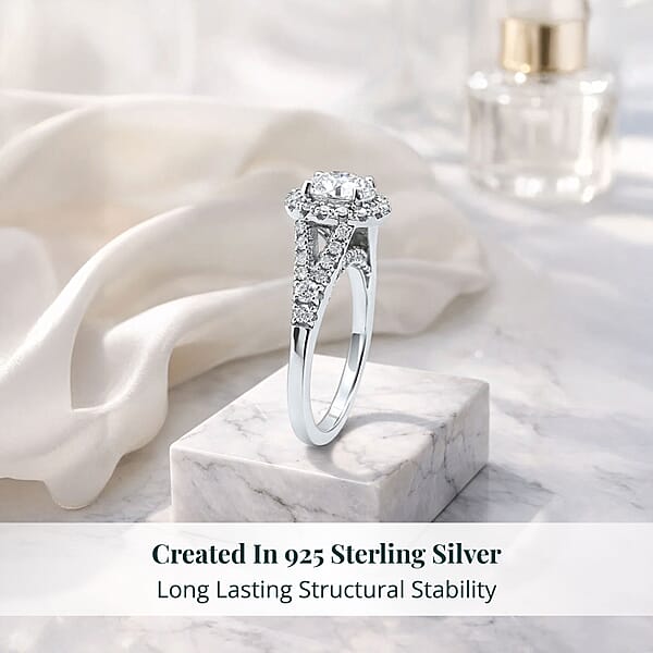 Luxuriant Lab Grown Diamond E-F VS 1.50 Ctw Ring In Rhodium Over Sterling Silver