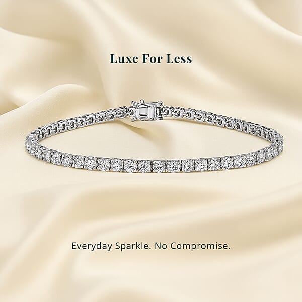 Luxuriant Lab Grown Diamond E-F VS 10.00 Ctw Tennis Bracelet In 14K White Gold (6.50 In) (Del. In 10-12 Days)