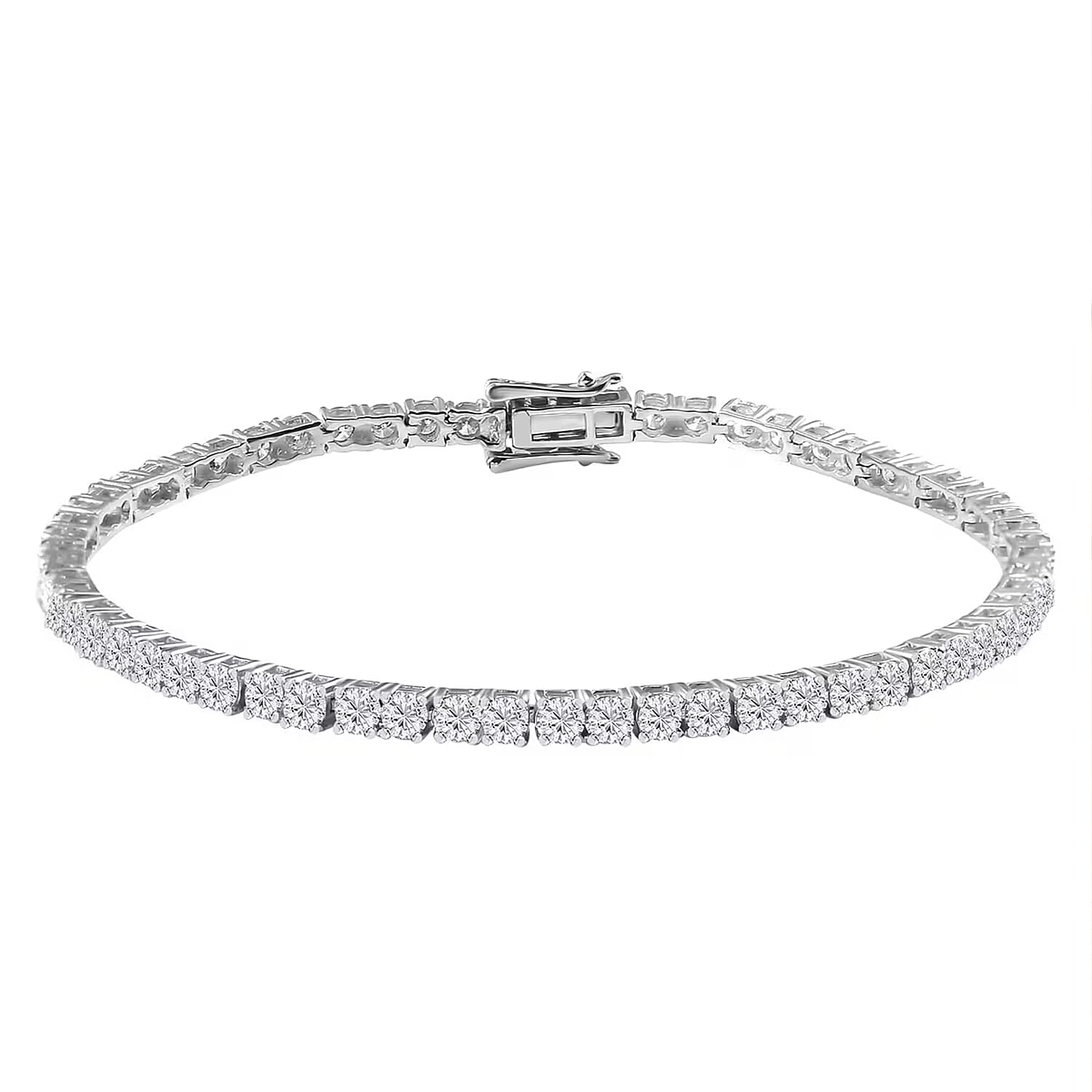 Luxuriant Lab Grown Diamond E-F VS 10.00 ctw Tennis Bracelet in 14K White Gold (6.50 In) (Del. in 10-12 Days)