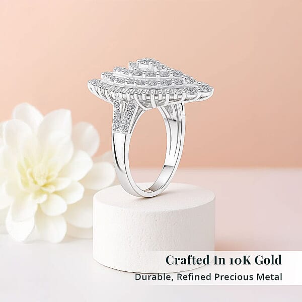 Luxuriant Lab Grown Diamond E-F VS 2.04 Ctw Ring In 10K White Gold 5.20 Grams