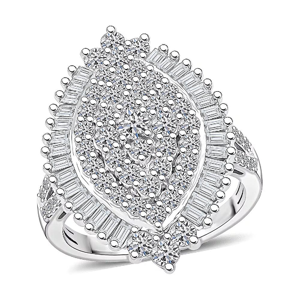 Luxuriant Lab Grown Diamond E-F VS 2.04 ctw Ring in 10K White Gold 5.20 Grams