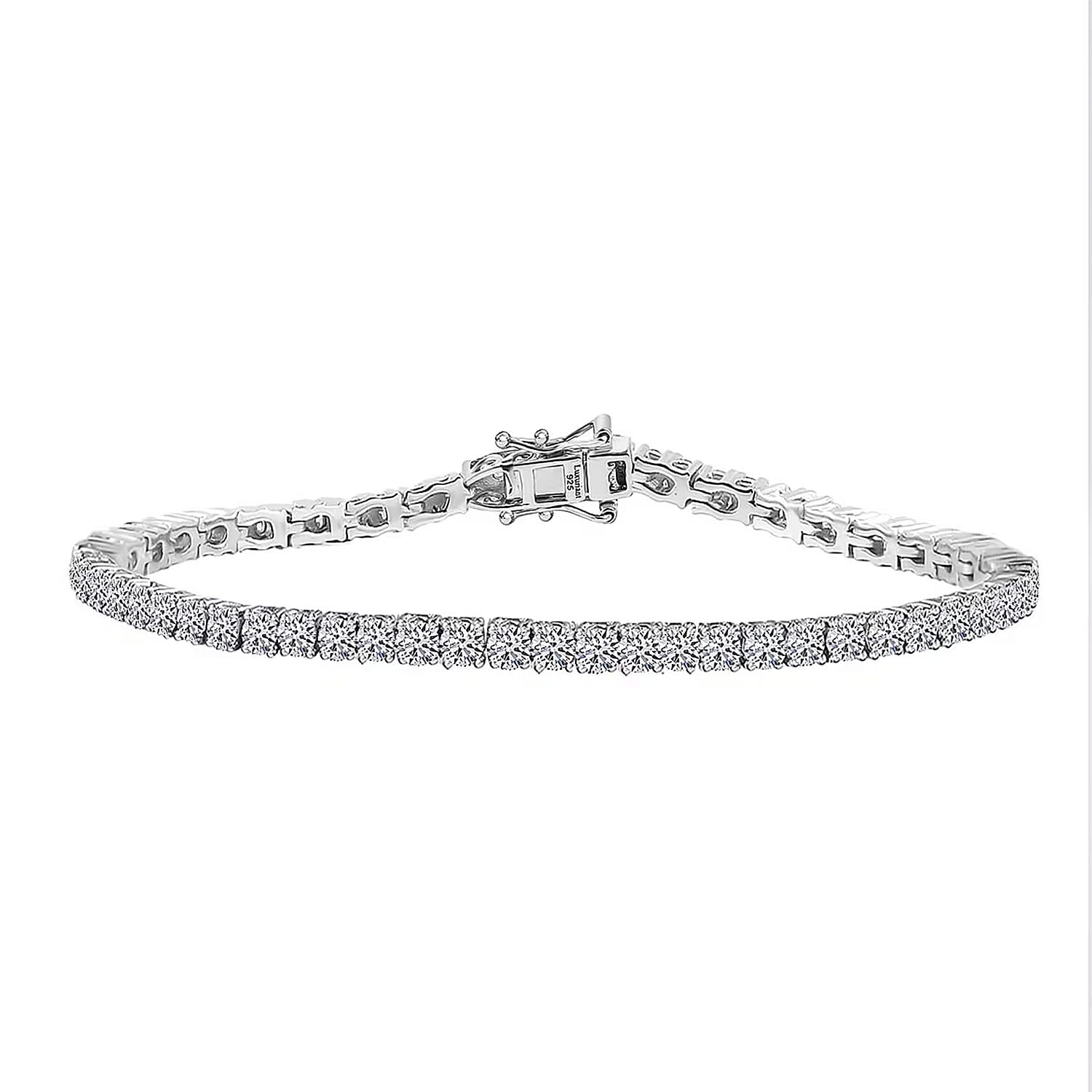 Luxuriant Lab Grown Diamond E-F VS 2.50 ctw Tennis Bracelet in Rhodium Over Sterling Silver (6.50 In)