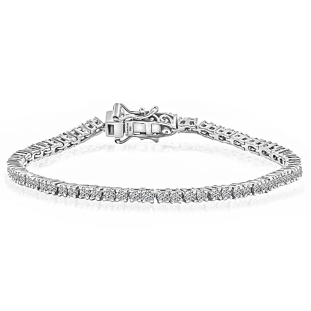Luxuriant Lab Grown Diamond E-F VS 3.00 ctw Bracelet in 14K White Gold (6.50 In) (Del. in 10-12 Days)