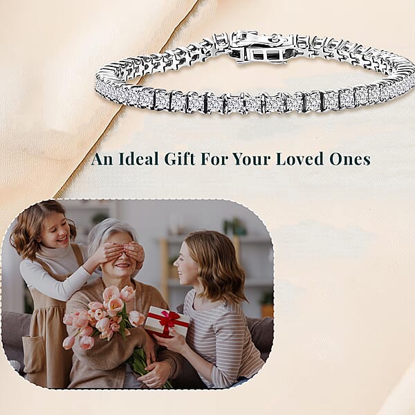 Luxuriant Lab Grown Diamond E-F VS 5.00 Ctw Cascade Bracelet In Rhodium Over Sterling Silver (6.50 In)