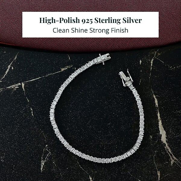 Luxuriant Lab Grown Diamond E-F VS 5.00 Ctw Classic Tennis Bracelet In Rhodium Over Sterling Silver (6.50 In)