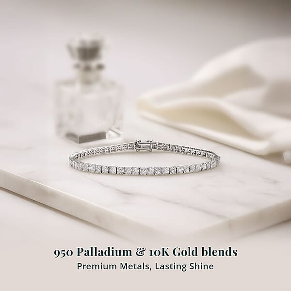 Luxuriant Lab Grown Diamond E-F VS 5.15 Ctw Tennis Bracelet In 950 Palladium And 10K White Gold (6.50 In)