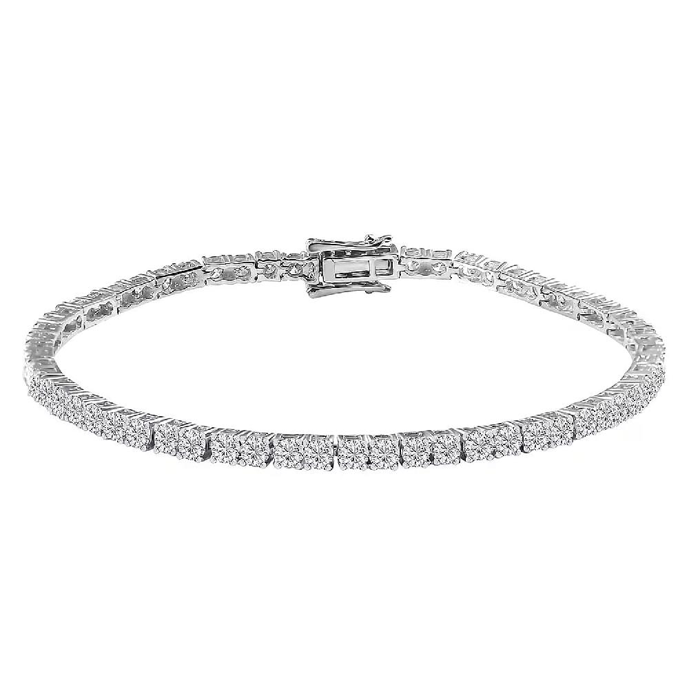 Luxuriant Lab Grown Diamond E-F VS 7.00 ctw Tennis Bracelet in Rhodium Over Sterling Silver (6.50 In)