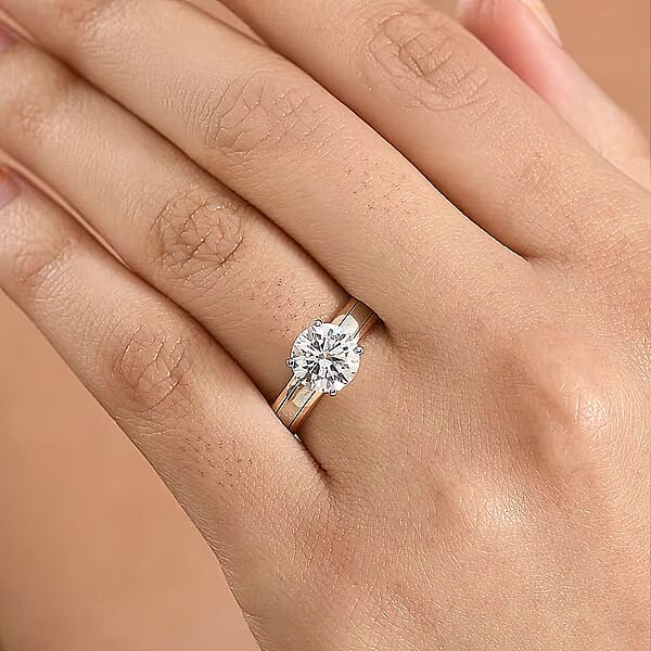 Luxuriant Lab Grown Diamond (E-F VS) Ring In 10K Rose Gold And 950 Platinum 2.00 Ctw