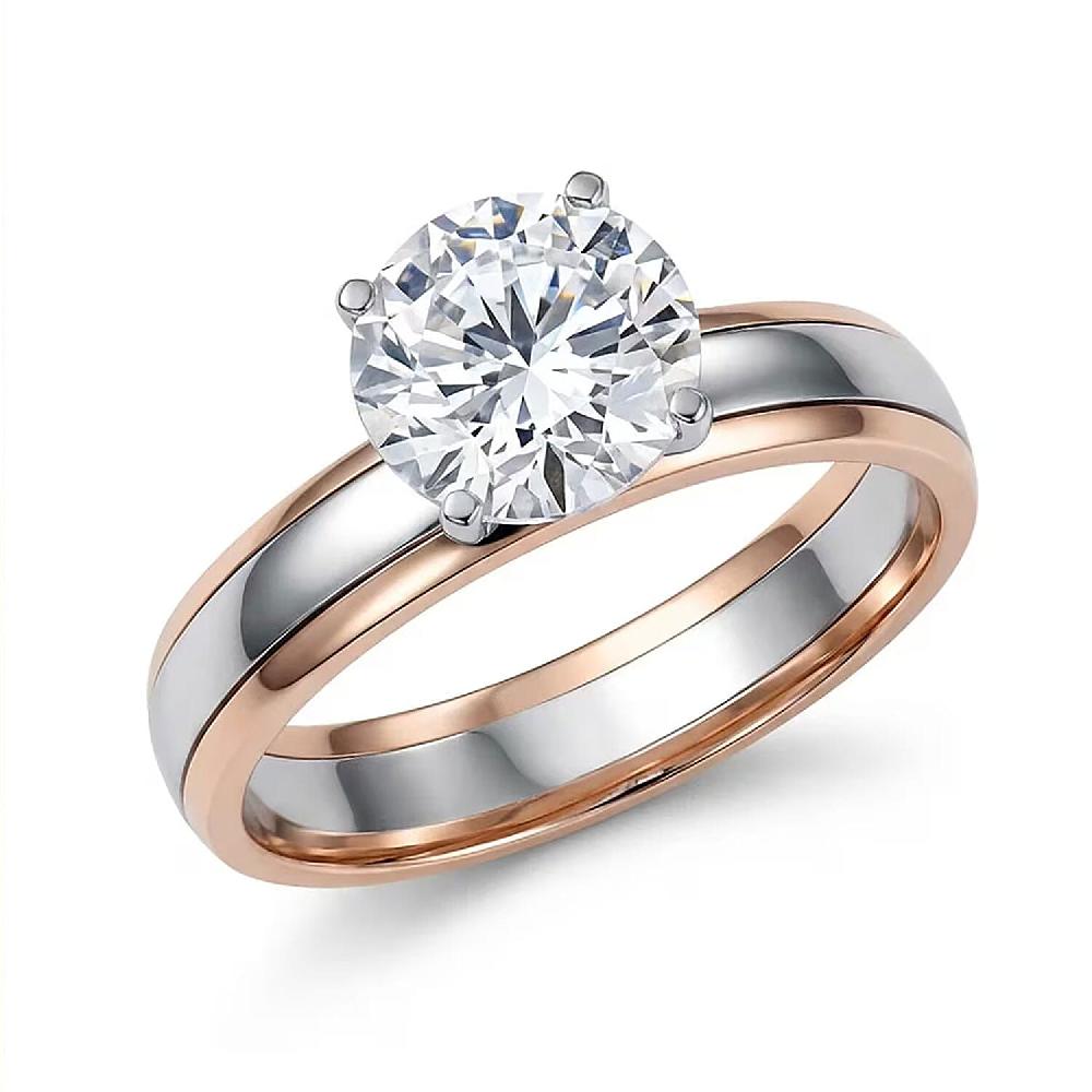Luxuriant Lab Grown Diamond (E-F VS) Ring in 10K Rose Gold and 950 Platinum 2.00 ctw