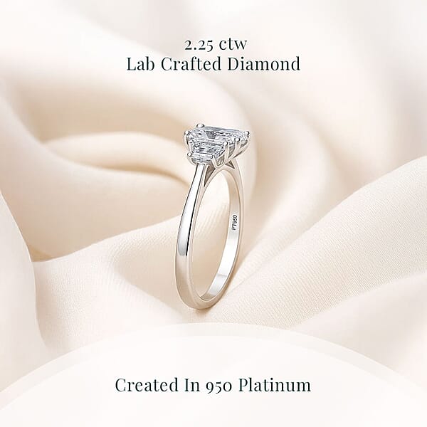 Luxuriant Lab Grown Diamond EF-VS 2.25 Ctw Ring In 950 Platinum 5.10 Grams