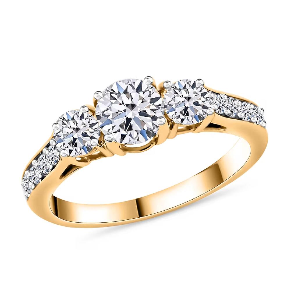 Luxuriant Lab Grown Diamond F-G VS Ring in Vermeil Yellow Gold Over Sterling Silver 1.50 ctw