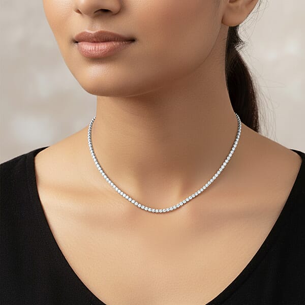 Luxuriant Lab Grown Diamond F VS1 10.35 Ctw Necklace In Sterling Silver 18 Inches