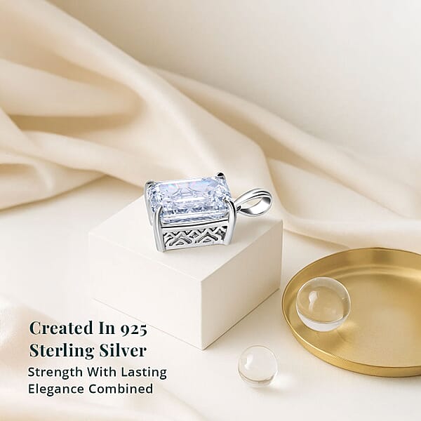 Luxuriant Lab Grown Diamond F VS2 10.00 Ctw Pendant Without Chain In Rhodium Over Sterling Silver