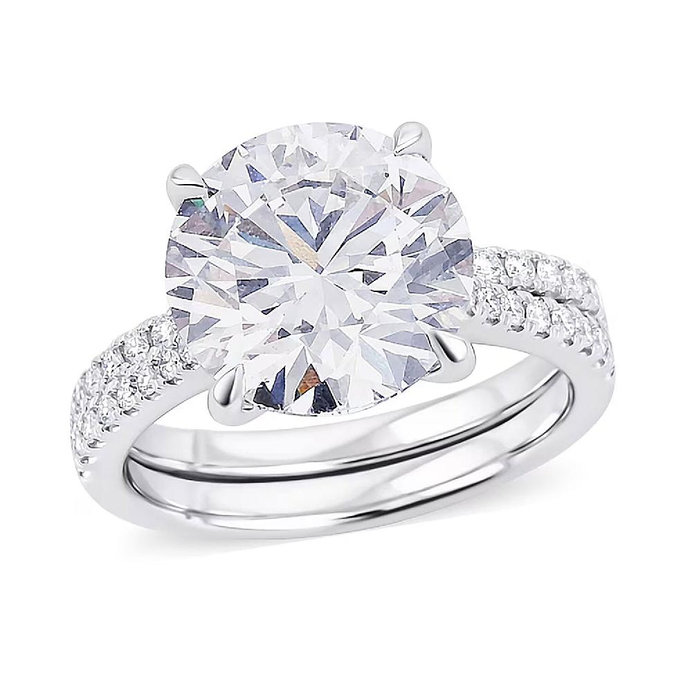 Luxuriant Lab Grown Diamond F VS2 5.54 ctw Ring in 14K White Gold 5.50 Grams