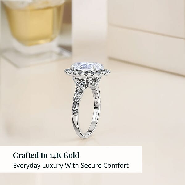 Luxuriant Lab Grown Diamond (F - VS2) Ring In 14K White Gold 4.75 Ctw