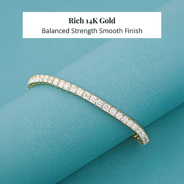Luxuriant Lab Grown Diamond F VVS2 8.00 Ctw Bracelet In 14K Yellow Gold (7.25 In) 12.35 Grams