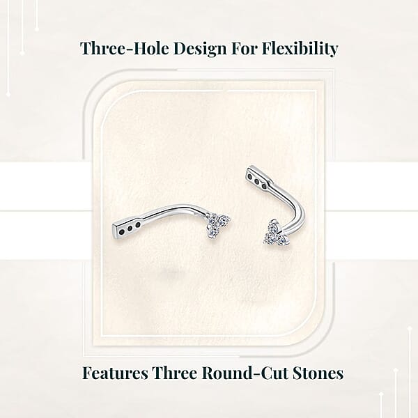 Luxuriant Lab Grown Diamond G-H SI 0.20 Ctw Earrings Jacket In Rhodium Over Sterling Silver